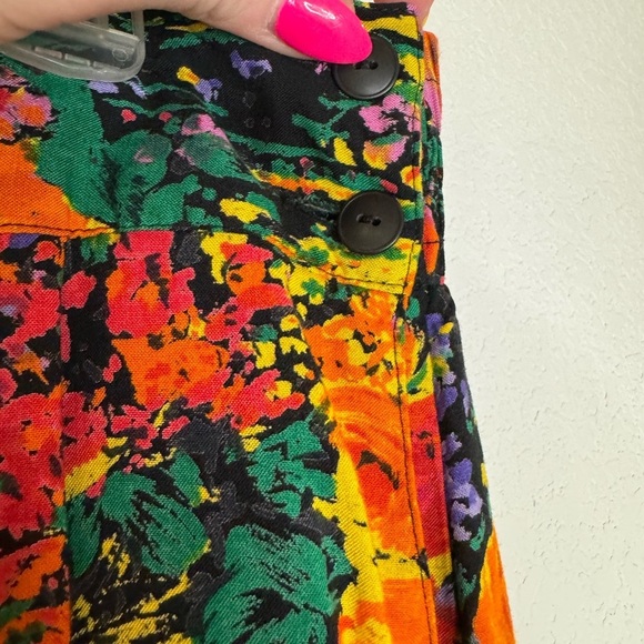 Adrian Jordan Vintage Floral Colorful Wide Leg Pants - Picture 4 of 13